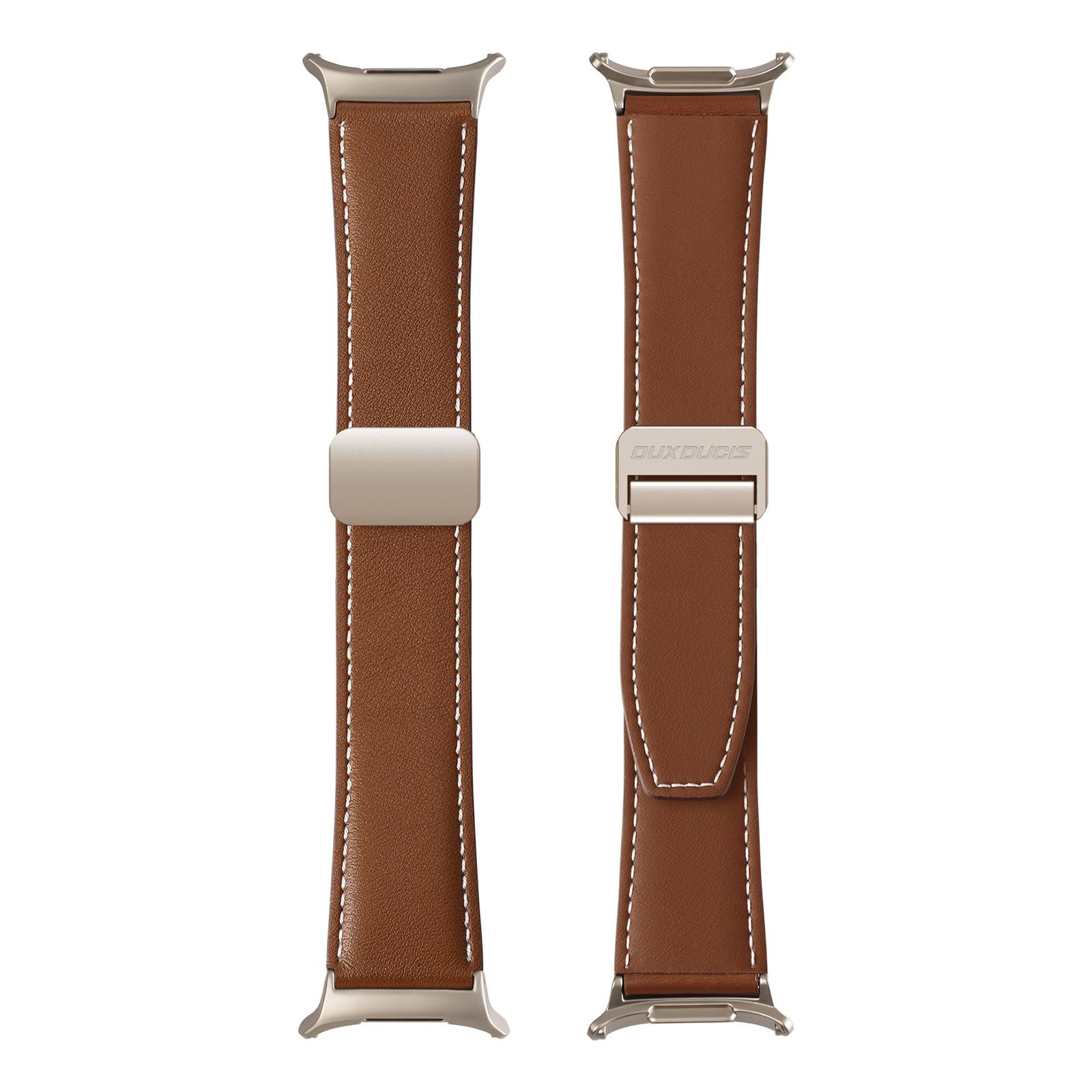 

DUX DUCIS YA Series for Samsung Galaxy Watch Ultra 47mm Genuine Cow Leather Strap Magnetic Band Brown