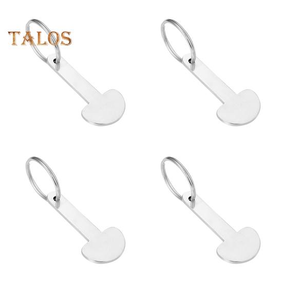 4Pcs Tie Lever Token Keychain Titanium Steel Cart Shopping Keyring Portable Coin Pendant Metal Lever Remover Key Holder