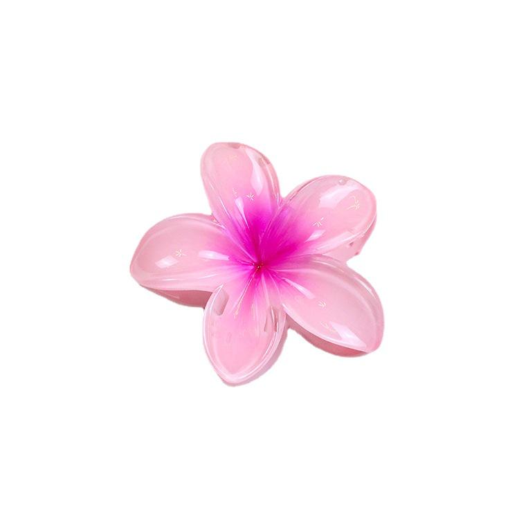 Retro Colorful Frangipani Flower Hair Claw Clip for Women