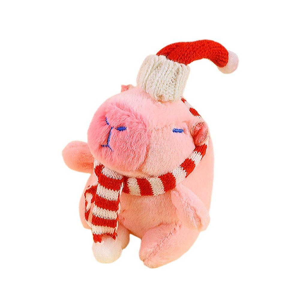 

Pink Brown Keychain Pendant Plush Cartoon Capybara Doll Kawaii Fluffty Animal Doll Birthday Gift 6-keyring