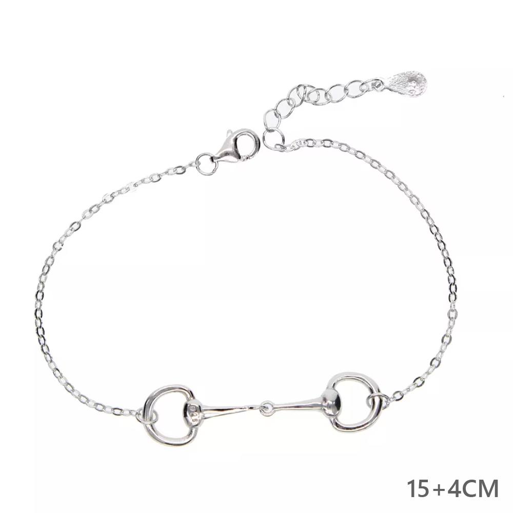 New High Polished 925 Silver Horse Snaffle Bit Necklace Fashion European plain Silver Jewelry For Women