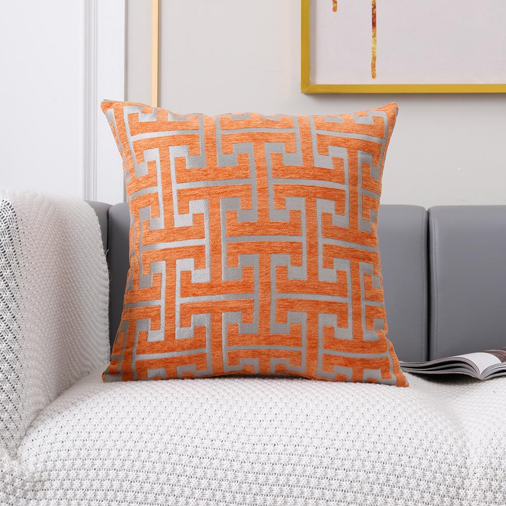 100%Polyester Jacquard Pillowcase Geometric Patterned Sofa Lumbar Pillow Covers For Spring, Summer, Autumn, And Winter Seasons