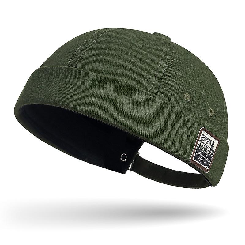 Spring and Autumn Cloth Label Unbridged Melon Cap for Men Four Seasons Hip-hop Hat Street Trendsetter Retro Landlord Hat