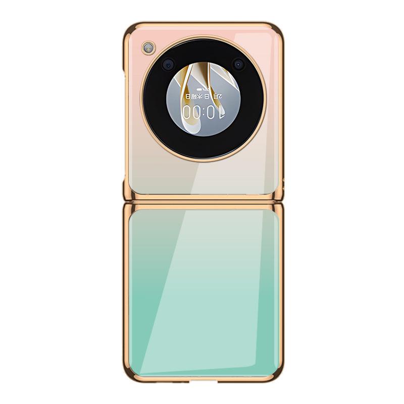 Nubia Flip Case: Galvanisierte Glasabdeckung mit Farbverlauf – kreatives, wortloses Design