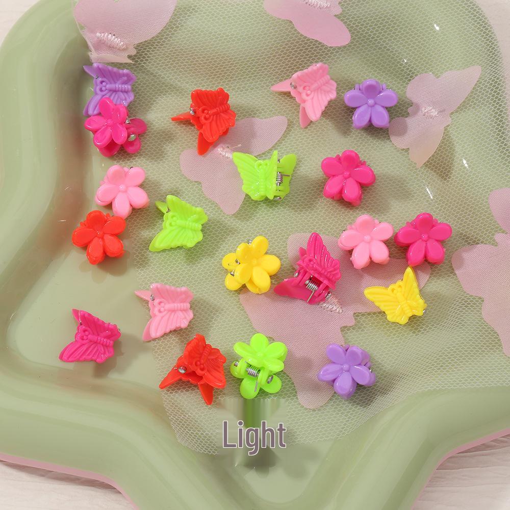 Frühling/Sommer Gemischte Farbe Schmetterling Blume Haarspangen – 24-teiliges Set mit niedlichen kleinen Krallen Pony-Accessoires
