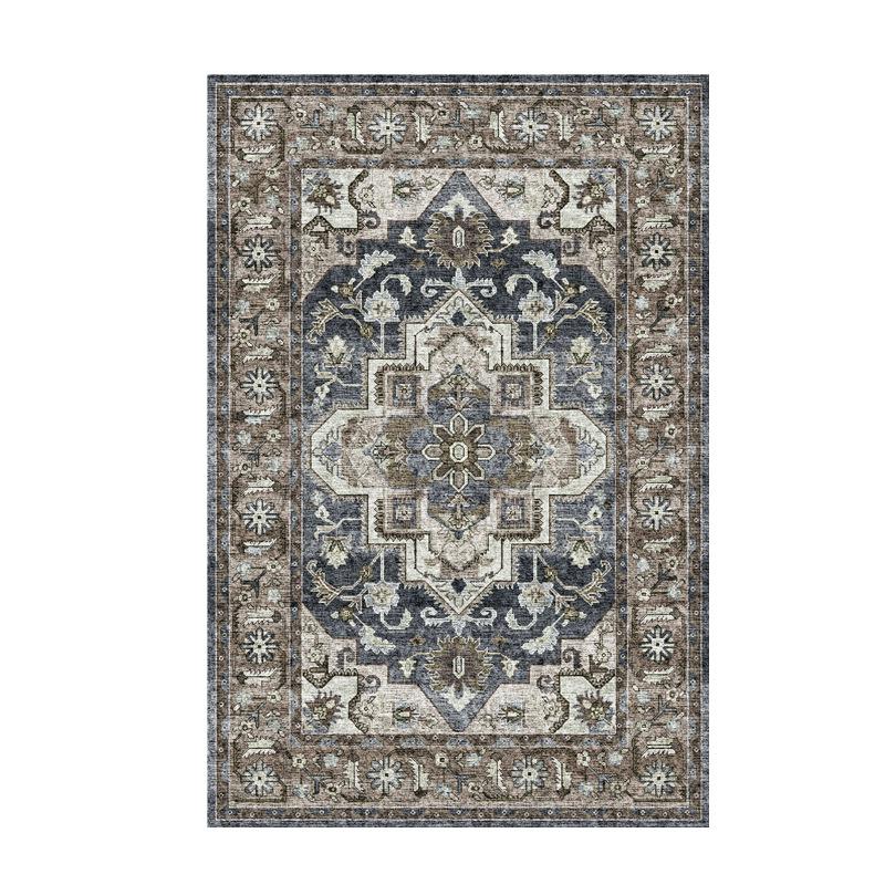 VIKAMA Washable Foldable Imitation Cashmere Carpet Entry Door Mat Persian Retro Style Living Room Bedroom Bed Soft Mat