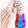 Long-Lasting Silver Metallic Mirror Nail Polish, Multicolor Glossy Finish