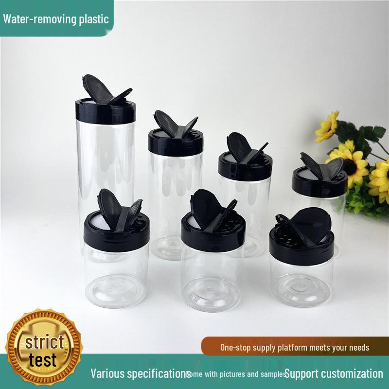 Butterfly Lid Seasoning Jar - Transparent Double-Opening Pepper Powder Dispenser 55mm Butterfly Lid