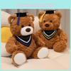 Cute Graduation Teddy Bear With Doctor Hat Plush Doll For Graduation Celebration