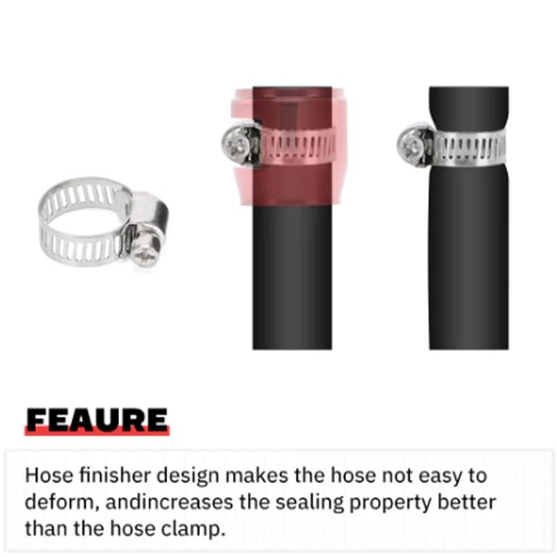 2PCS Automotive Hose Clamp Aluminum Alloy Clamp AN4 AN6AN8AN10AN12 Radiator Modification Fuel Pipe Buckle Hose Connector