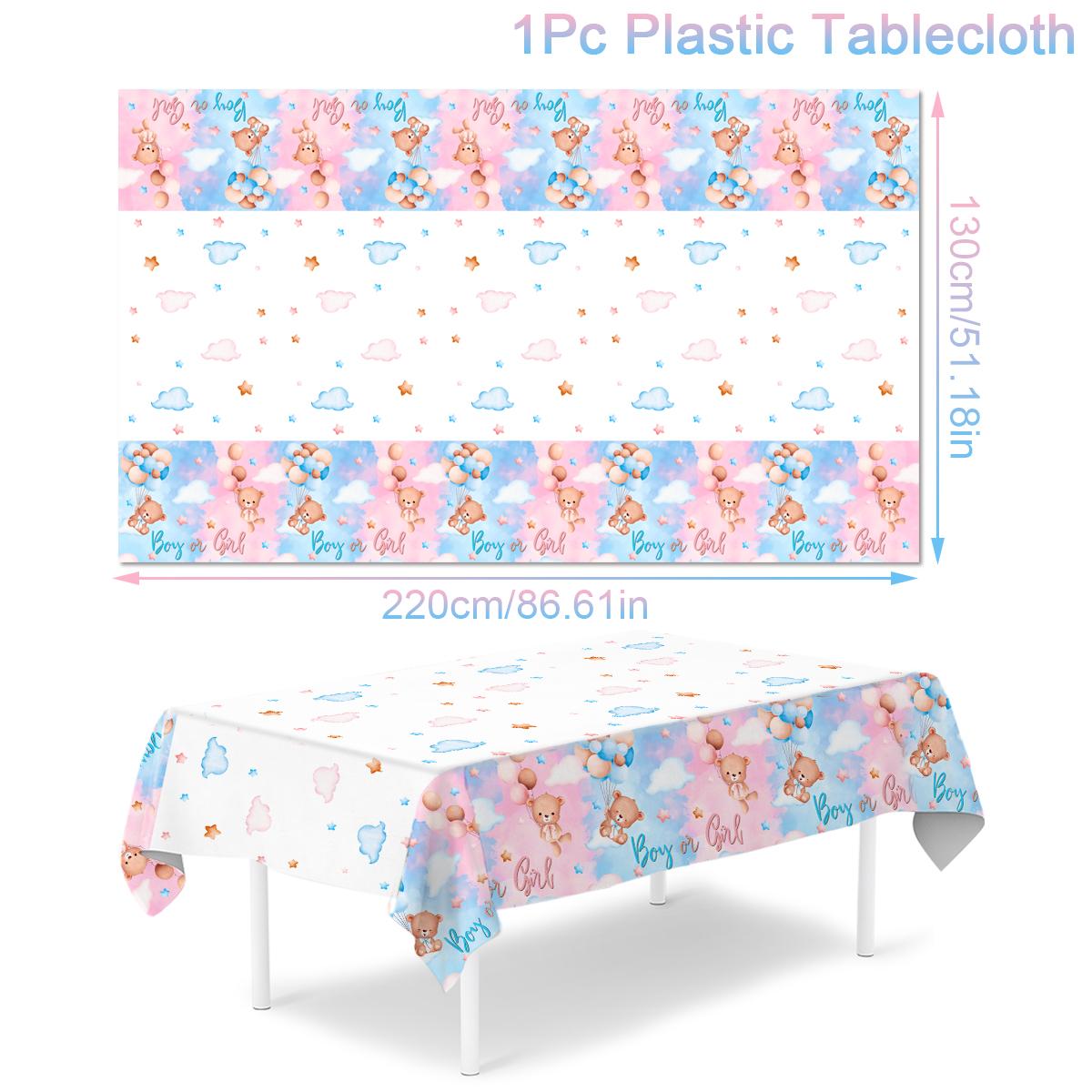 Gender Reveal Party Disposable Tablecloth Boy or Girl Baby Shower Decor Newborn Table Cover Gender Reveal Party Supplies