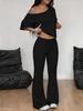 New European and American fashion suit diagonal shoulder solid color T-shirt trousers two-piece suit, diagonal shoulder short-sleeved trousers cover