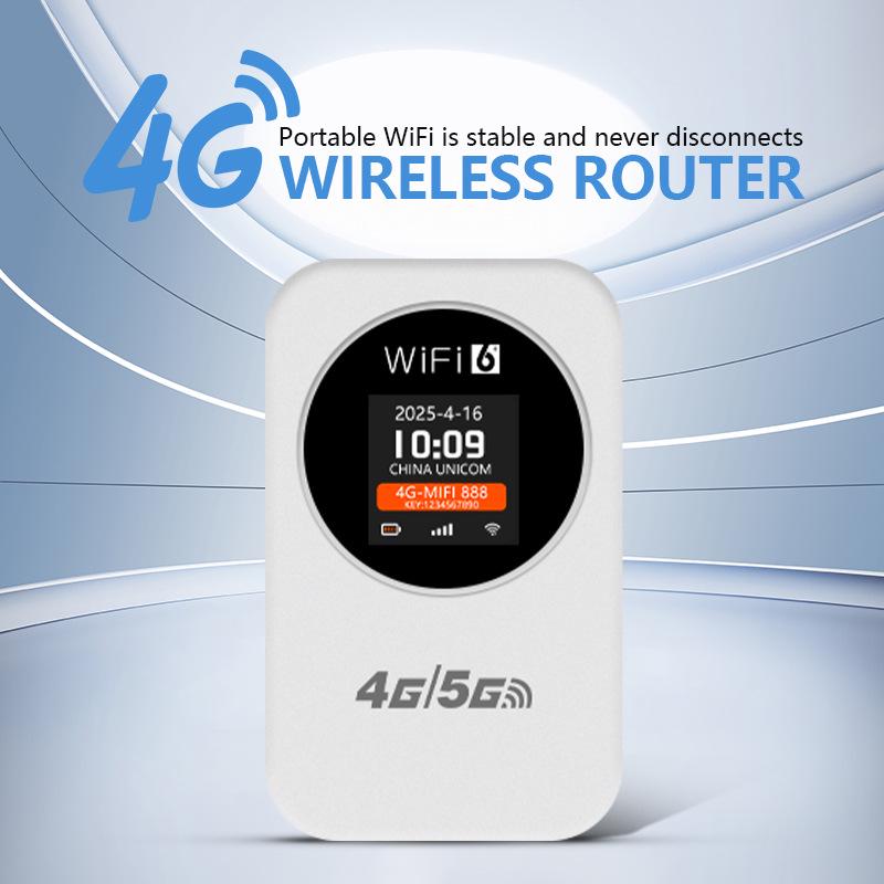 ZAPO 4G/5G Portable WiFi Router with Time Display and SIM Card Slot for Cars.