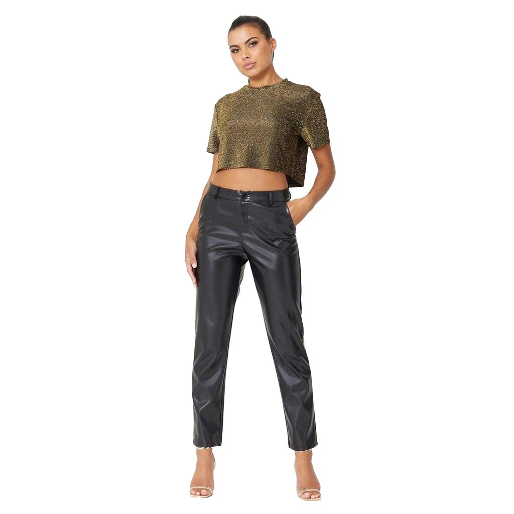 Be You Womens/Ladies Glitter Party Crop Top