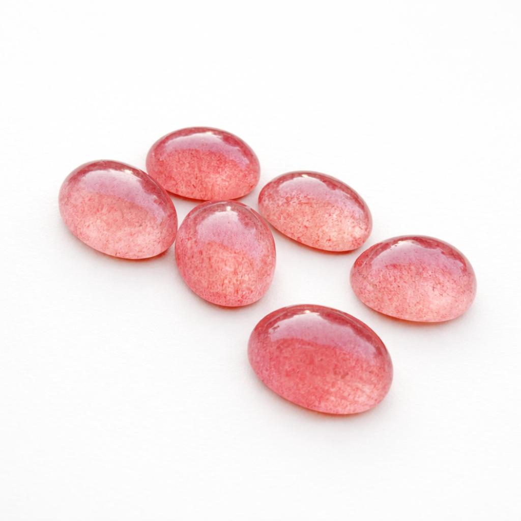 Rose Quartz Cabochons – Oval Pink Natural Gemstone for Jewelry Making