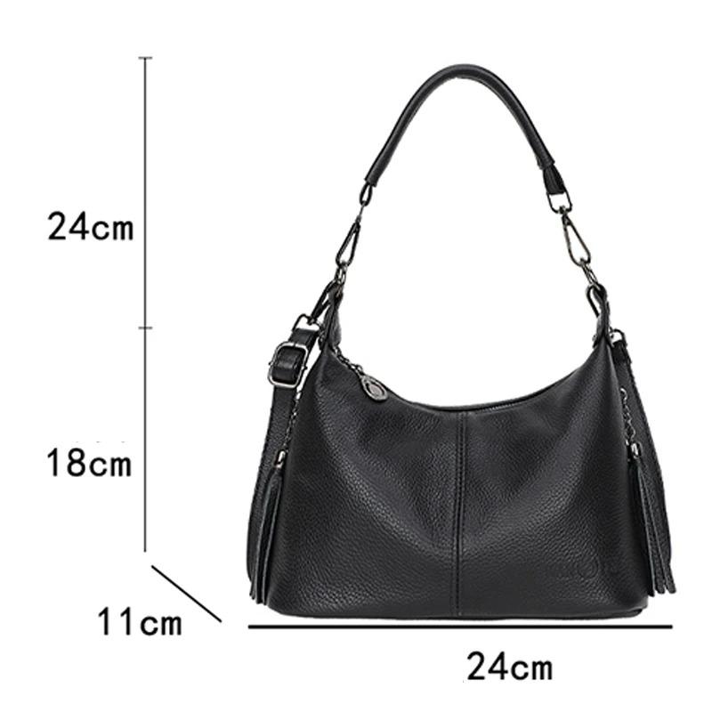 Chic Leather Hobo Bag with Detachable Strap & Tassel Versatile Large Capacity Handbag for Women Leisure Fashion Women's Shoulder Bag