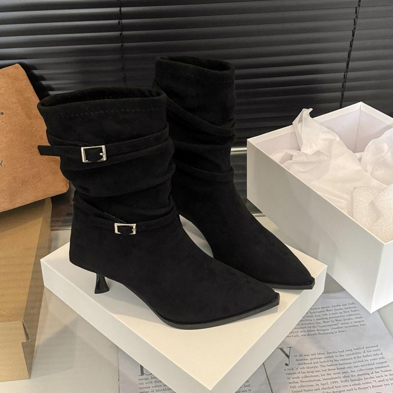 Autumn Fashion Pointed Toe Women Ankle Boots Street Style High Heels Party Stripper Female Short Booties