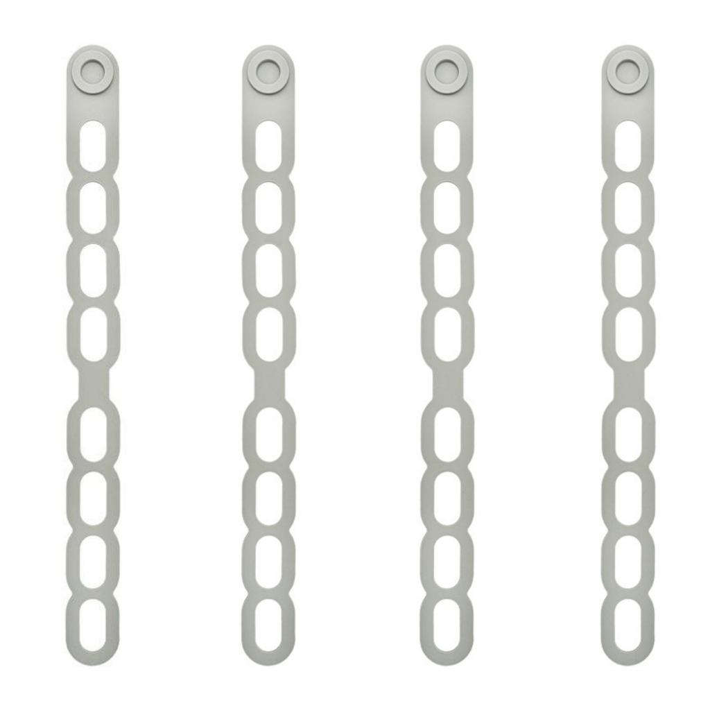 4 Pieces Silicone Latch Strap Ties for Lunch Box Bundling and For Slow Cooker Lid Organization Black Blue Gray