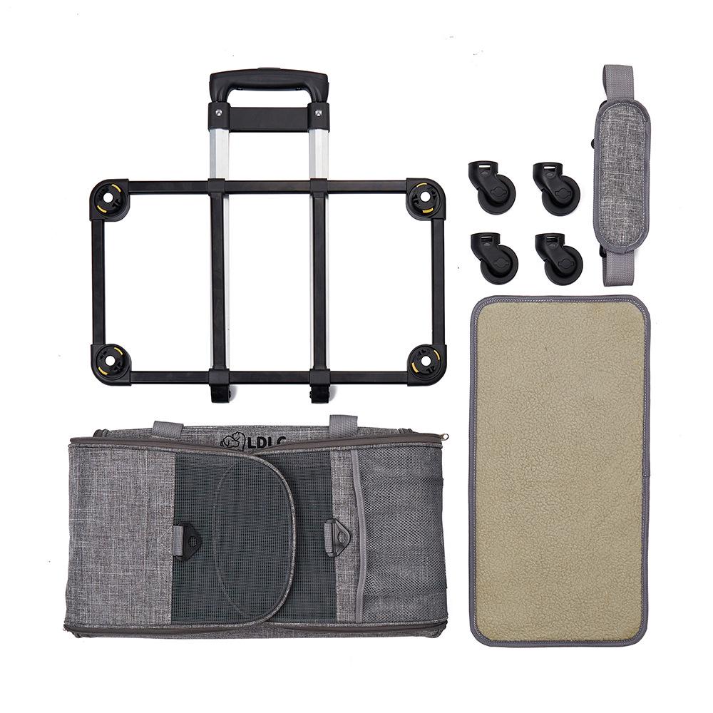 Large Capacity Foldable Rolling Pet Carrier - Portable Cat Suitcase