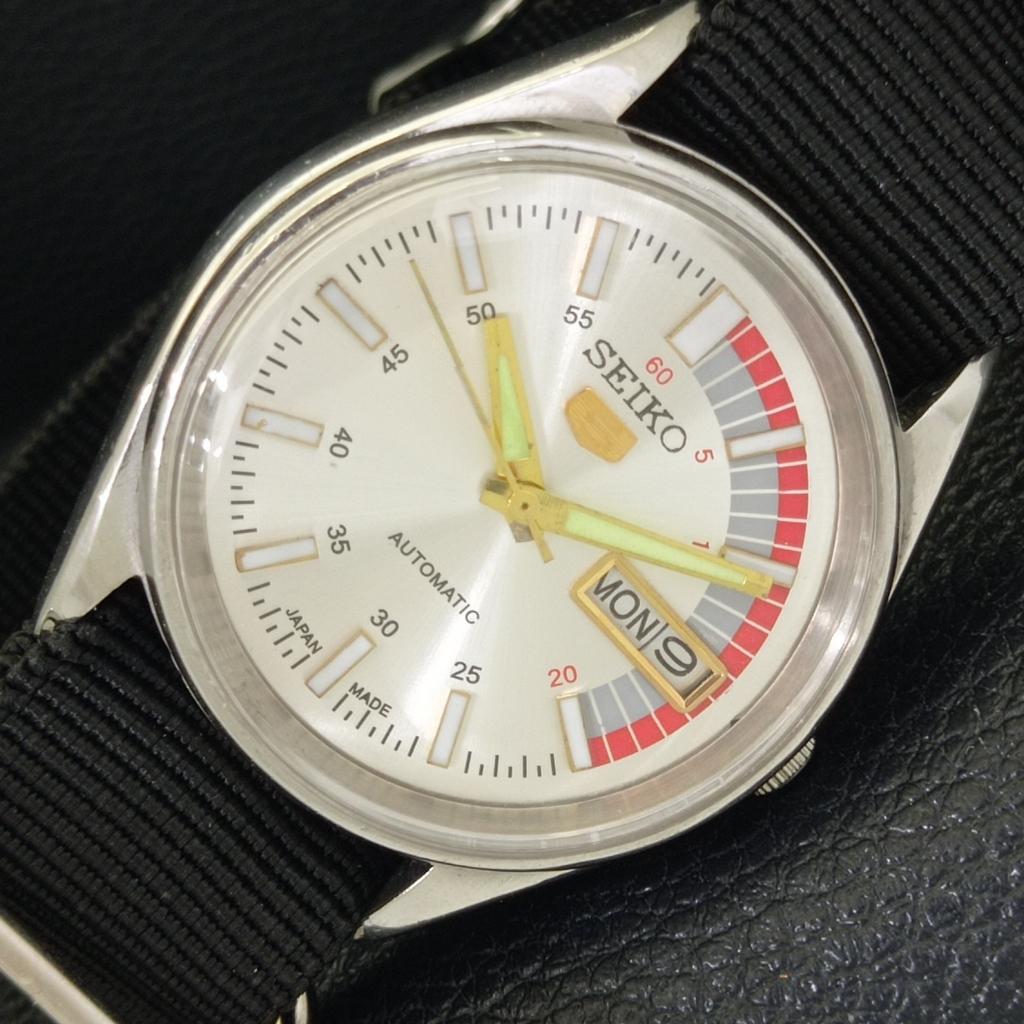 VINTAGE SEIKO 5 AUTOMATIC 6309A JAPAN MENS SILVER COLOR DIAL WATCH a701206-5 R206a-a701206