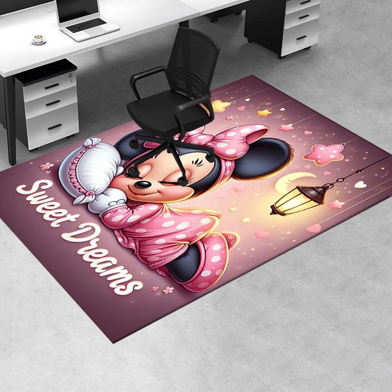 1pcMinnie Mouse Sleeping Sweet Dreams Office Carpet, Under Chair Rug, Gift for, Home Decor, Decoration, Soft and Comfortable Floor Mat