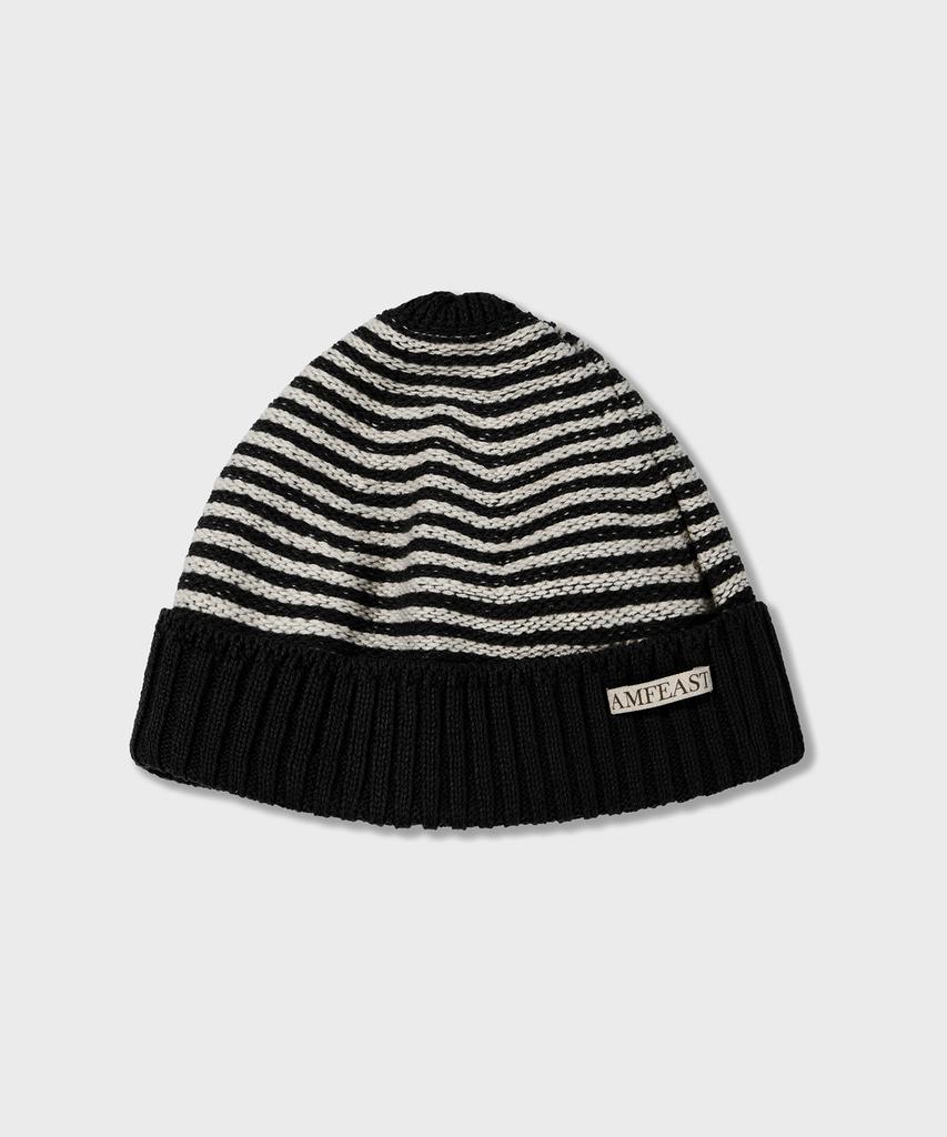AMFEAST Traveler Striped Beanie Black And Cream