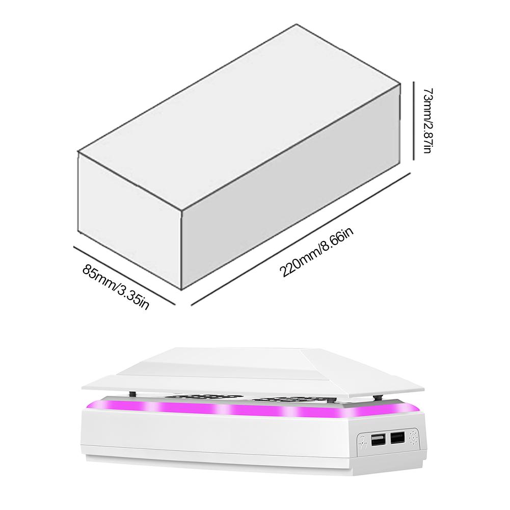 Console Cooling Fan with Dust Cover Colorful LED Light 3 Speed Top Cooling System Cooler Fan for  Slim Console Disc/Digital