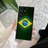 Brazil Football Brazilian Flag Phone Case S25Ultra For Samsung Galaxy S25 S24 S23 S21 Ultra S20 FE S22 Plus A35 A55 Clear Cover