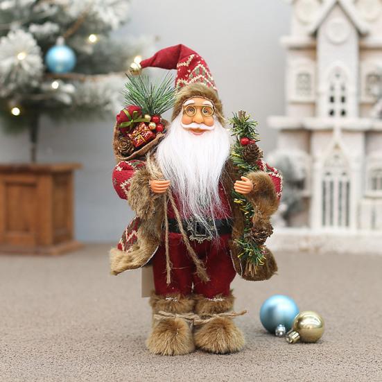 Santa Christmas Decoration 12-Inch Handcrafted Festive Figurine for Tree Mantel Classic Holiday Collectible Gifts Xmas Holiday Tabletop Decor
