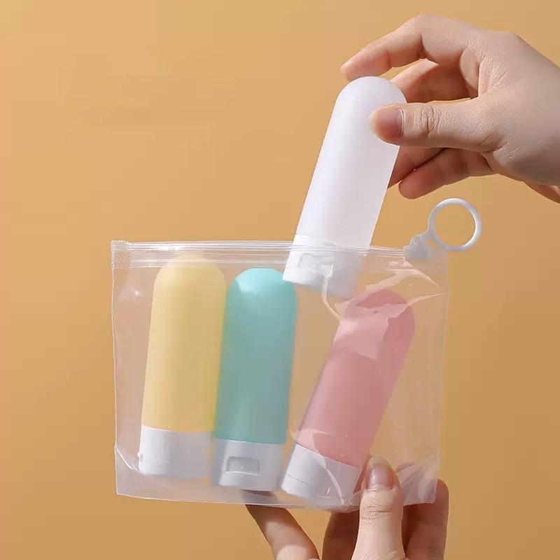 4pcs Travel Separate Bottle Candy Color Hose Squeeze Shampoo Shower Gel Portable Empty Bottle Cosmetics Lotion Storage Bottle