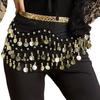 with Gold Color Coin Women Belt Skirt Tassel Belly Dance Belt Fashion Waist Chain  Show Costumes