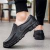 Autumn Lightweight and Breathable Men's Black Leather Shoes Large Size Non Slip and Wear-resistant Casual Shoes Men Sneakers