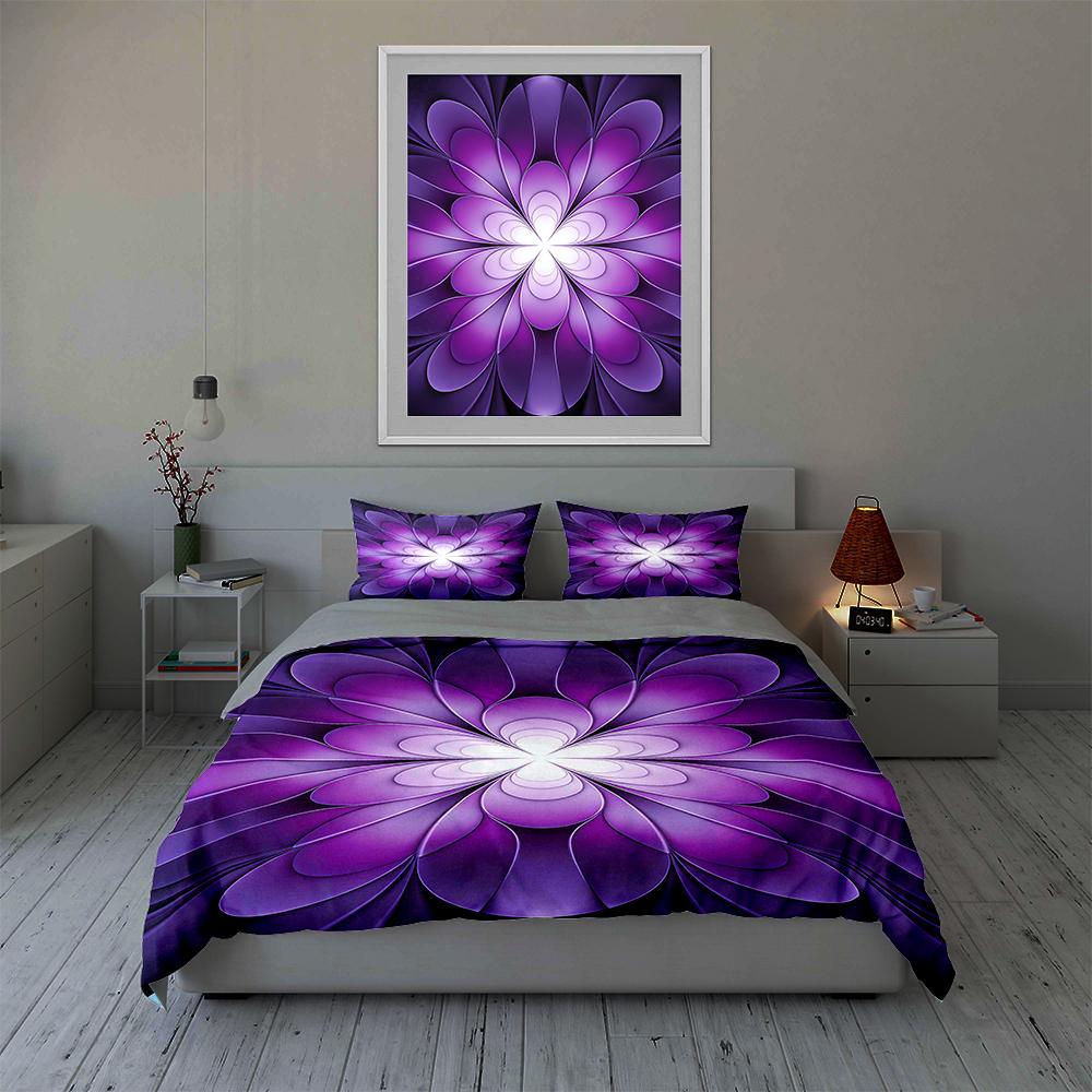 Purple, floral, abstract Bedding Duvet cover sets Duvet covers Pillowcases gifts (1 * Duvet Cover 2 * Pillowcases, without duvet insert)