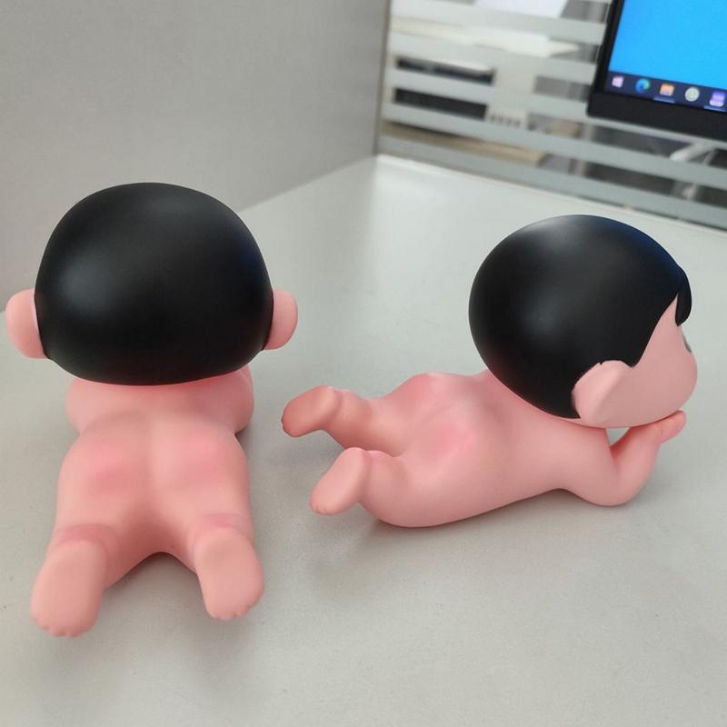 1Pc Mobile Phone Support Crayon Shin-Chan Desktop Phone Holder Stand Cute Cartoon Tablet Ornament Home Decoration Toys