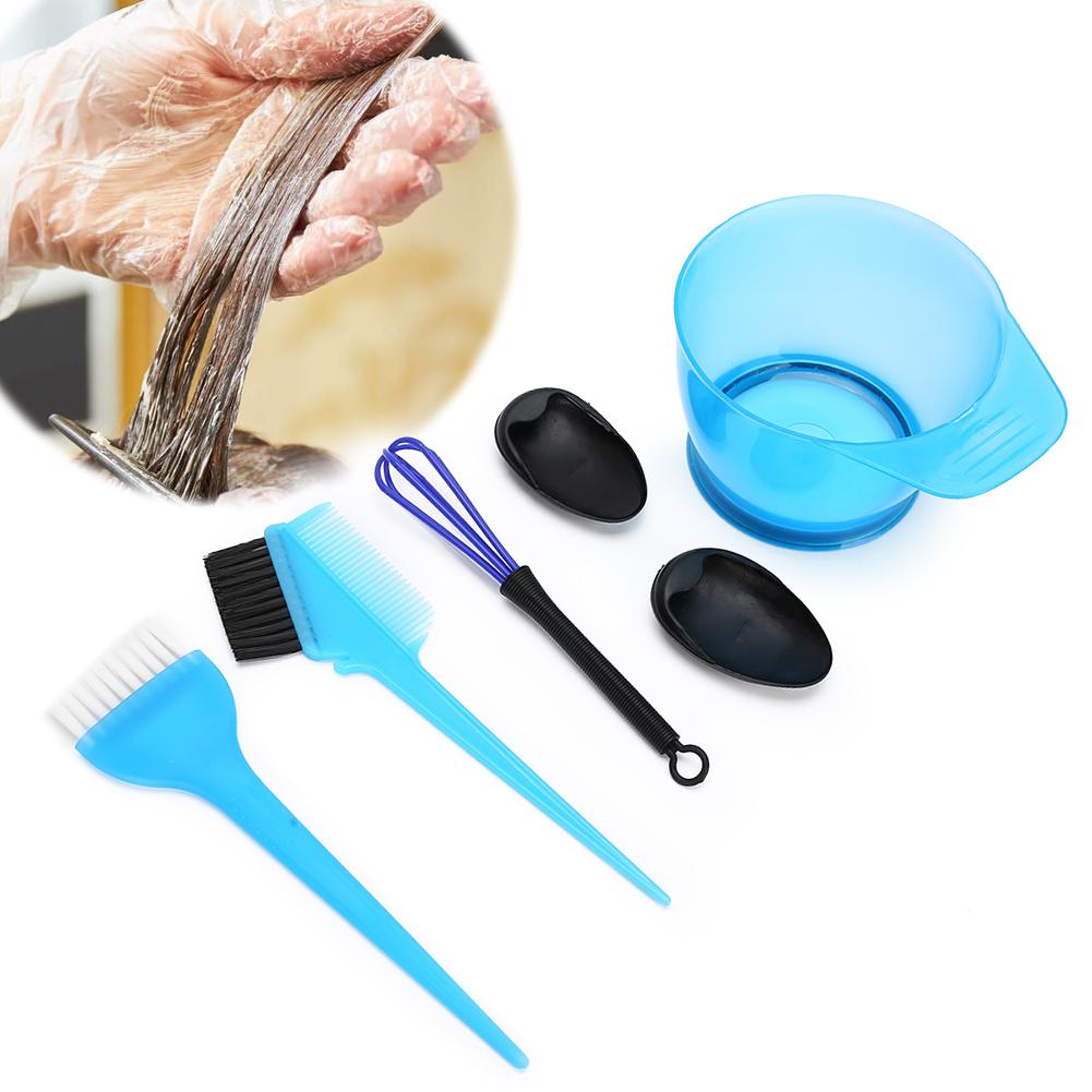 Hair Coloring Brush Hair Tint Salon Mixing Bowl Anti‑Slip Hair Dyeing Styling Tool(Blue )