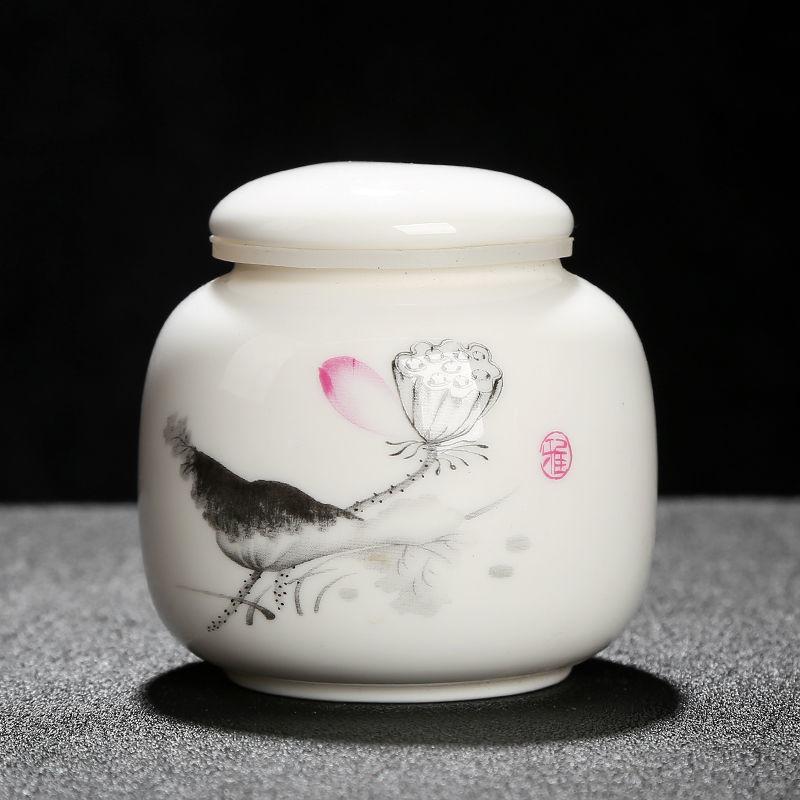 Retro Style Ceramic Tea Storage Jars Home Dried Fruit Medicinal Herbs Sealed Storage Cans Multifunction Mini Packaging Caddy