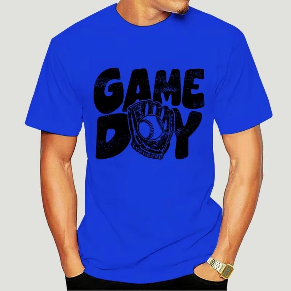 Y2K T-Shirt Herren Baseball Spieltag Print Kleidung Lustiges Kurzarm Harajuku Hip Hop T-Shirt Sommer Mann Locker Streetwear Hemd