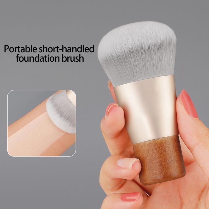 Compact Travel Friendly Makeup Brush With Ergonomic Round Tip Blending Buffing Concealer Brush For Full Face Coverage