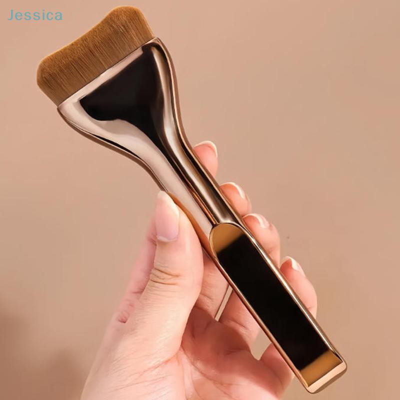 Kleiner Kissen-Foundationpinsel, Nahtloser flacher Foundation-Pinsel, Unregelmäßiges fächerförmiges Make-up-Werkzeug