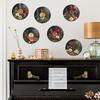 Creative Relief Floral Record Stickers for Living Room and Music Room Decoration and Beautification