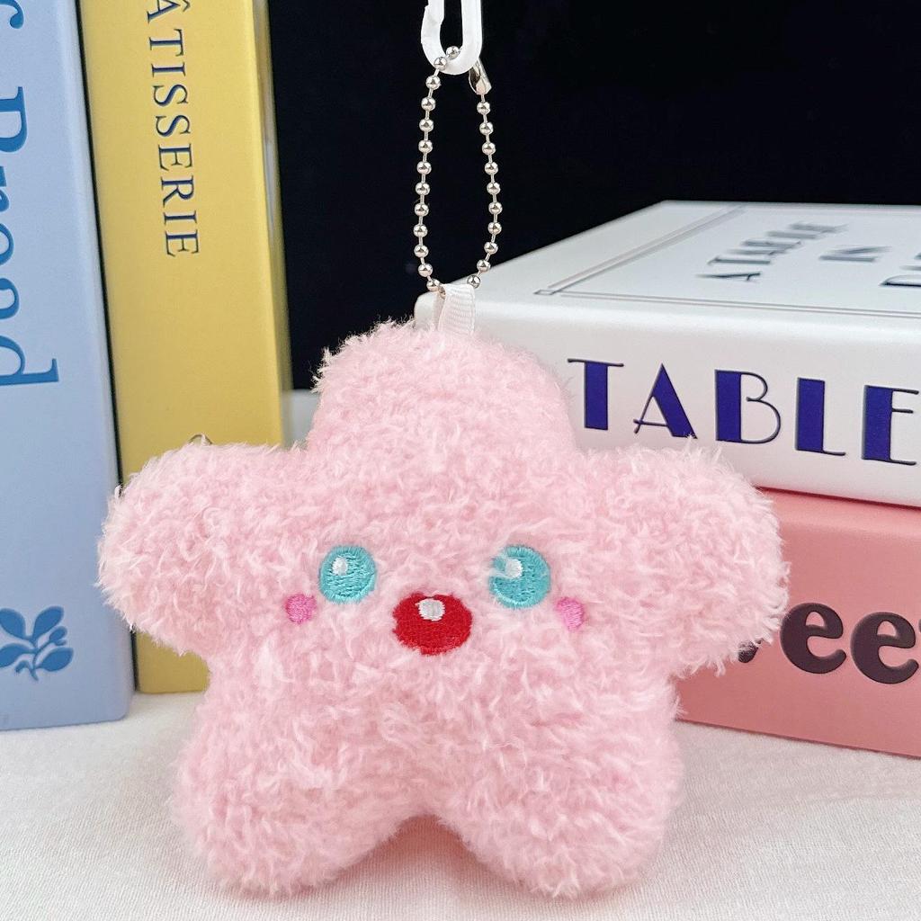 Creative Star Plush Doll Keychain: Girlish Heart Backpack Charm Ornament