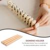 NOLITOY Domino Rack, Set of 4, Wooden Domino Stand Holder, for Dominoes, Mahjong Tiles, Playing Cards, Games, Organization, Display, 25cm