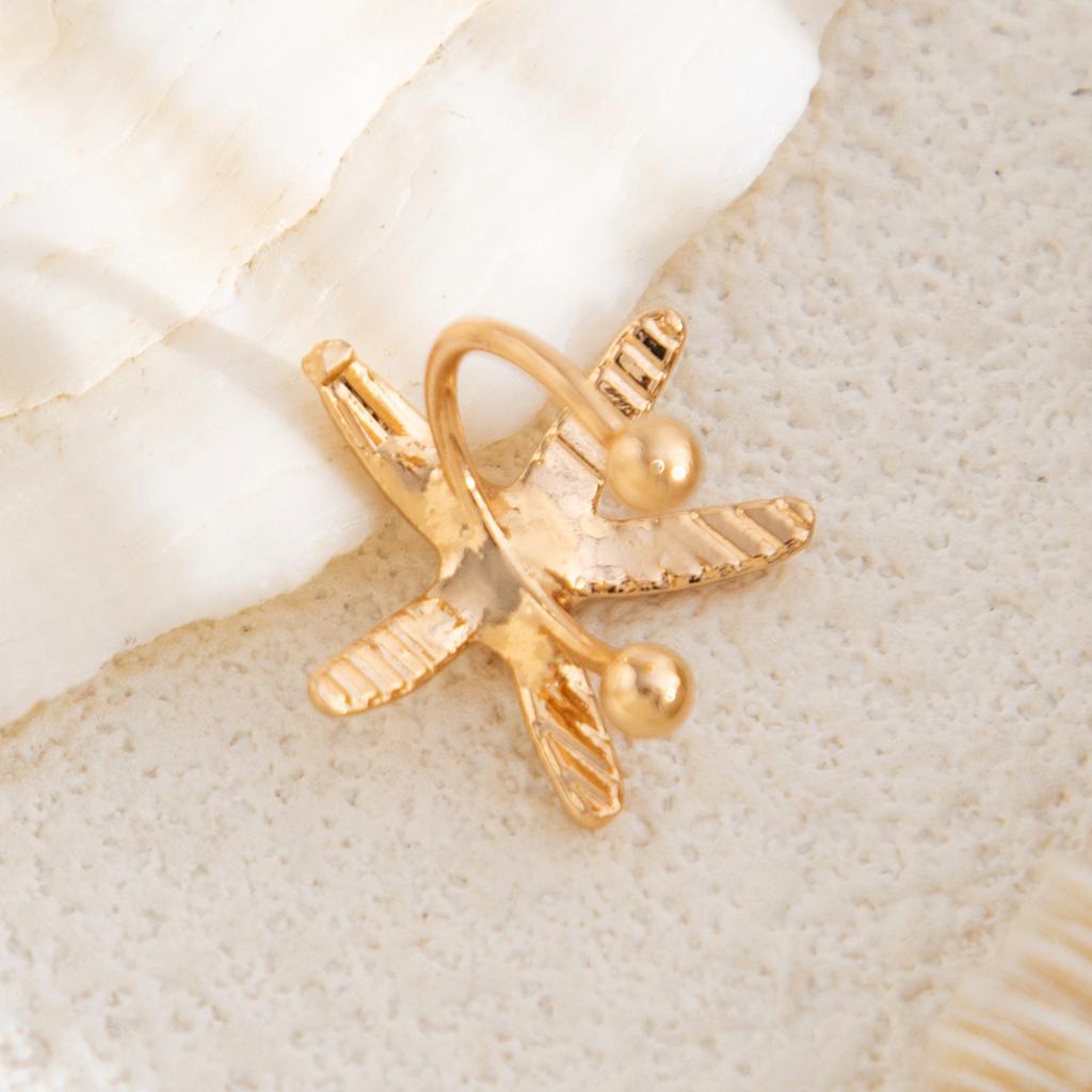 Bold Ocean Star Earrings For Women Trendy Party Jewelry Starfish Ear Clip Lightweight Alloy Design Perfect Gift