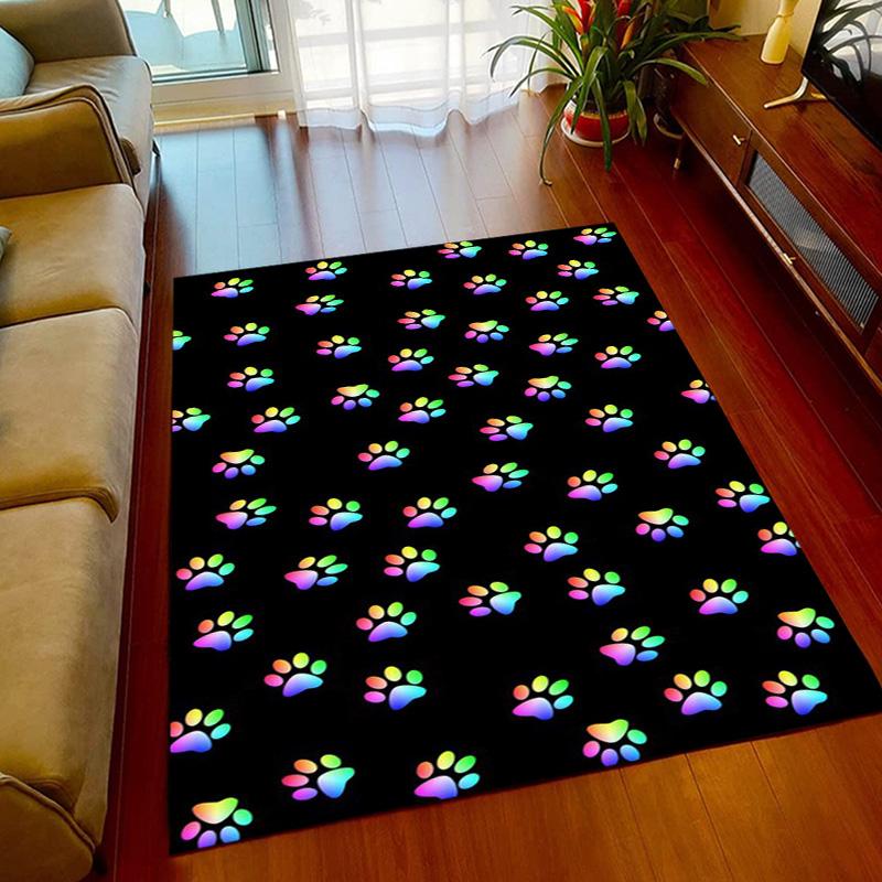 Pets Footprint Sole Series Area Rug Large,Carpet Rug for Living Room Bedroom Doormat Decoration,kids Non-slip Floor Mat Sofa