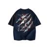 American High Street Rose Scratch Pattern Letter Versatile Genderneutral College Casual Loose Pure Cotton Shortsleeved Shirt