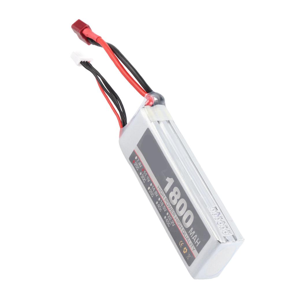 LiPo Battery Pack 11.1V 3S 1800mAh 25C Rechargeable LiPo Battery for RC Car Airplane Aircraft