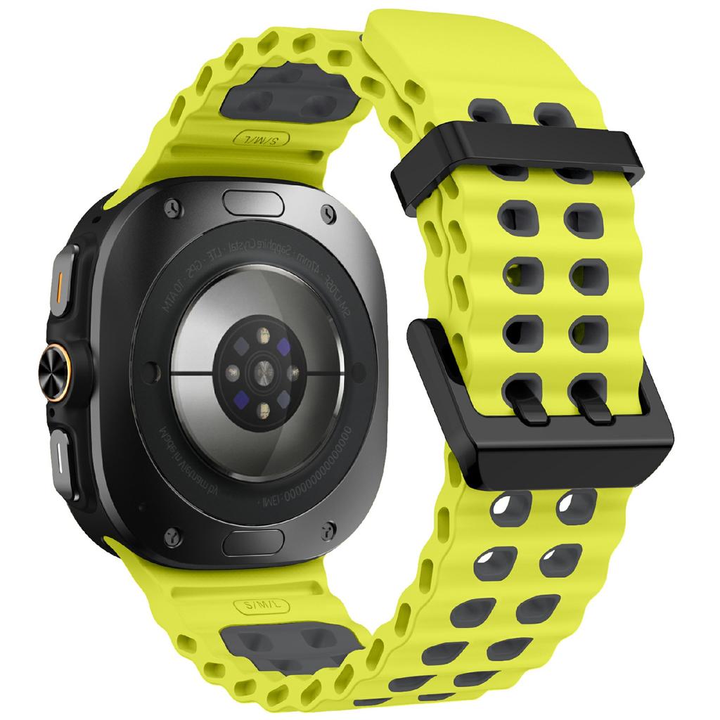 KALEBOL For Samsung Galaxy Watch Ultra 47mm Silicone Watch Band Dual Color Ocean Wrist Strap