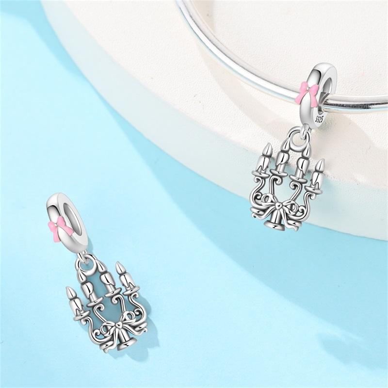 Copper French Wine Glass Teapot Candlelight Dinner Charms Beads Pendant For Original Bracelet Woman Girl Jewelry