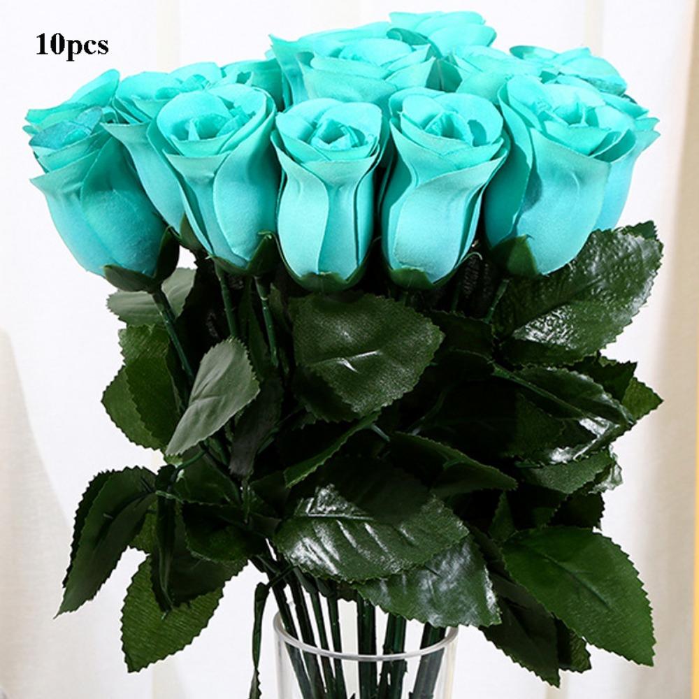 

10 Heads Real Happy Flower 10 Colors Mini Valentine s Day Flowers Photography Photo Gift Crystal Grass Bouquet Home Decorative небо синє кольору