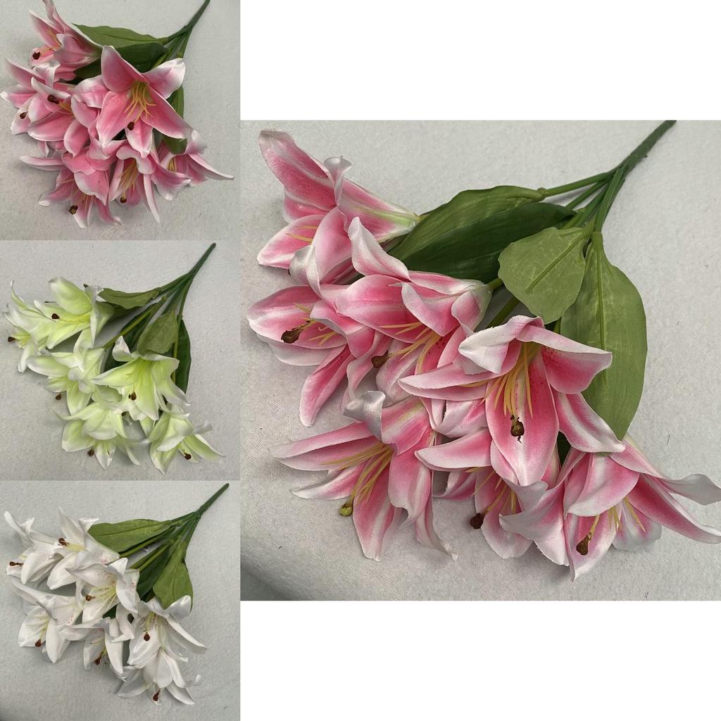 Konstgjord Silkeslilja Blomsterarrangemang För Bröllopsdekoration Heminredning Fotorekvisita